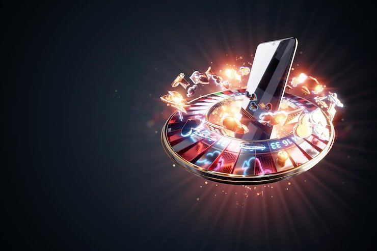 Tampilan layar Lightning Roulette dengan nomor berkilat dan roda putar di studio live jajantogel